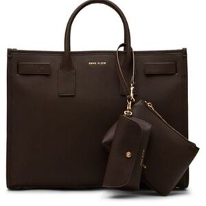 Anne Klein Dark Brown 3 pc Work Tote